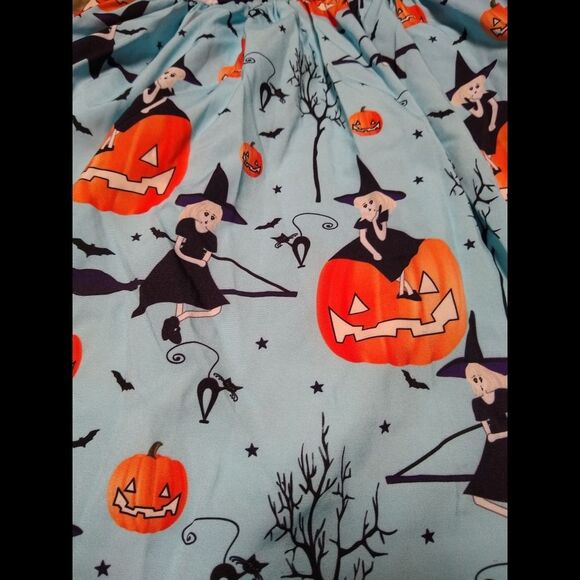 NWT Witch/Polka Dot Print Dress Size 5 Halloween Spooky Season - Picture 2 of 6